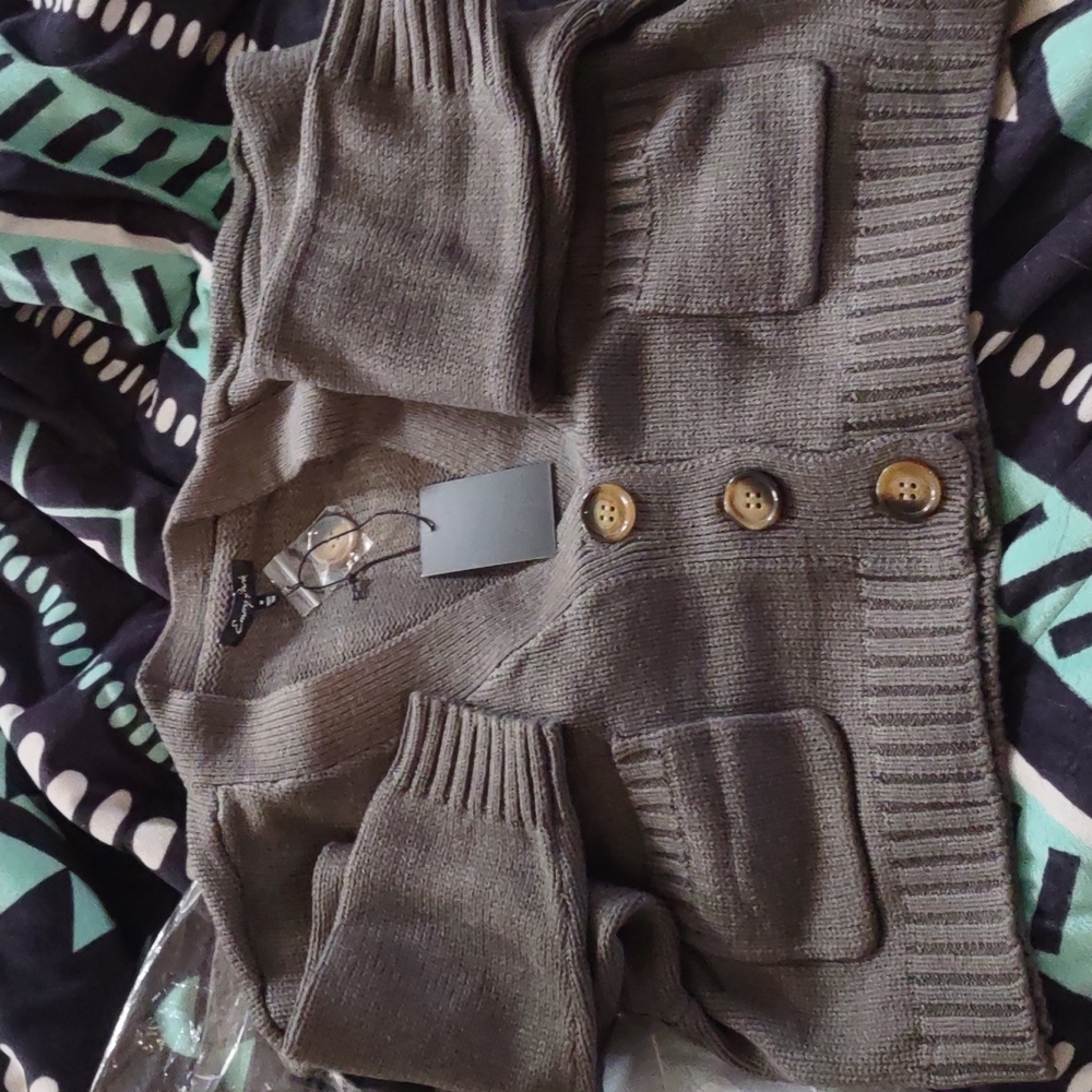 LAST ONE ⚡Boho  Cropped Pocket  Button up Cardigan Sweater - Picture 5 of 12
